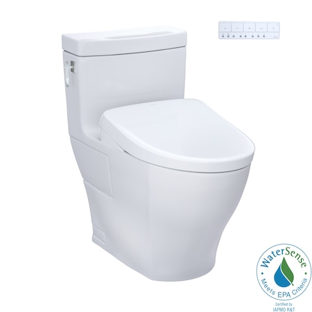 Toto Aimes 1.28 GPF One Piece Elongated Toilet, Tornado Flush, CEFIONTECT Glaze, EWATER+, PREMIST MW6264726CEFG#01